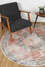 Load image into Gallery viewer, Distressed Vintage Design Traditional Round Rug - Rug Decor
