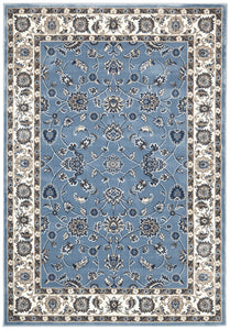 Floral design traditional blue rug
