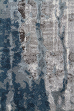 Load image into Gallery viewer, Erased Design Modern Turkish Blue White Rug
