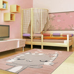 Load image into Gallery viewer, Cute Little Kitty Kids Turkish Pink Rug
