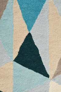 Genesis Modern Geometric Blue Color Wool Designer Rug