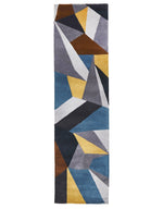 Load image into Gallery viewer, Genesis Modern Blue Yellow Grey Wool Rug
