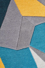 Load image into Gallery viewer, Genesis Modern Blue Yellow Grey Wool Rug
