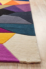 Load image into Gallery viewer, Genesis Modern Blue Rust Purple Wool Rug
