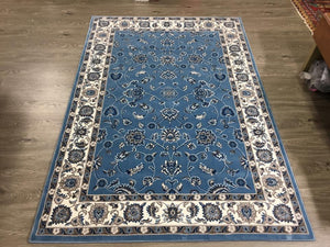 Floral Design Nain Traditional Persian Blue Rug