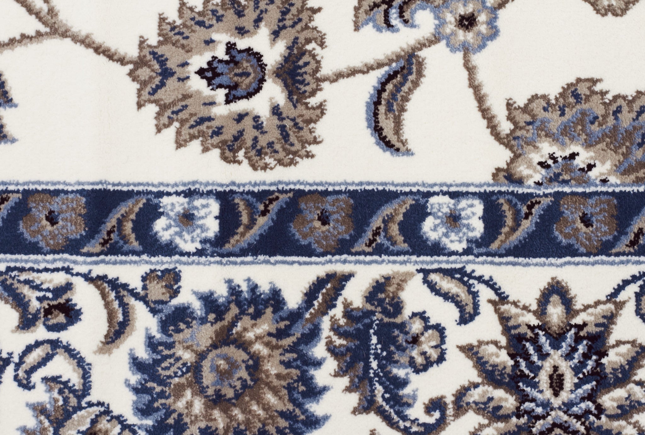 Premium Quality Nain Traditional White & Blue Persian Rug