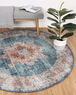 Load image into Gallery viewer, Vintage Medallion Traditional Turkish Round Rug - 160x160cm
